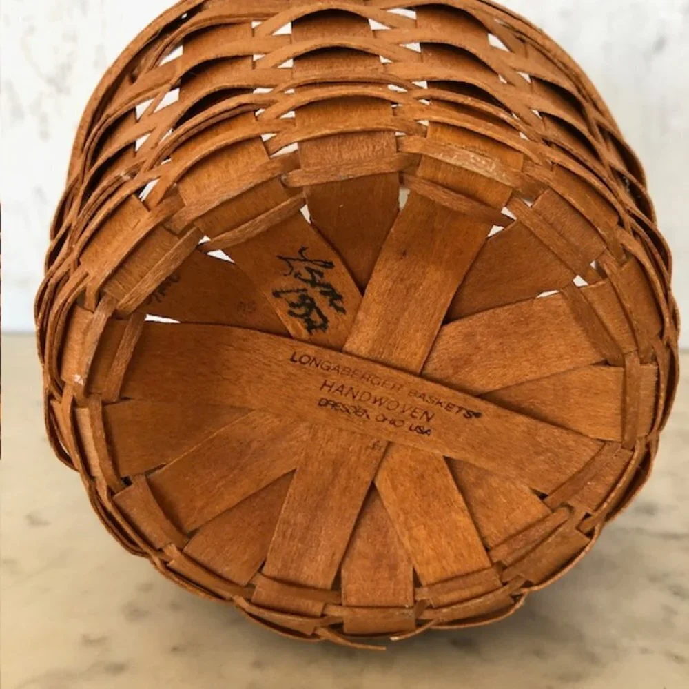 LONGABERGER Discovery Basket 1492-1992 Classic Brown Stain Stationary Handle